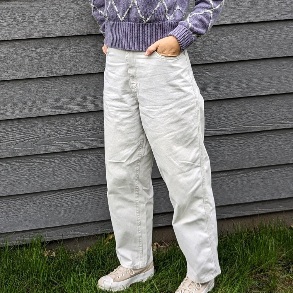 loose fit 1990's 90's BUCKLE BACK JEANS lee riveted M - Picture 2 of 11